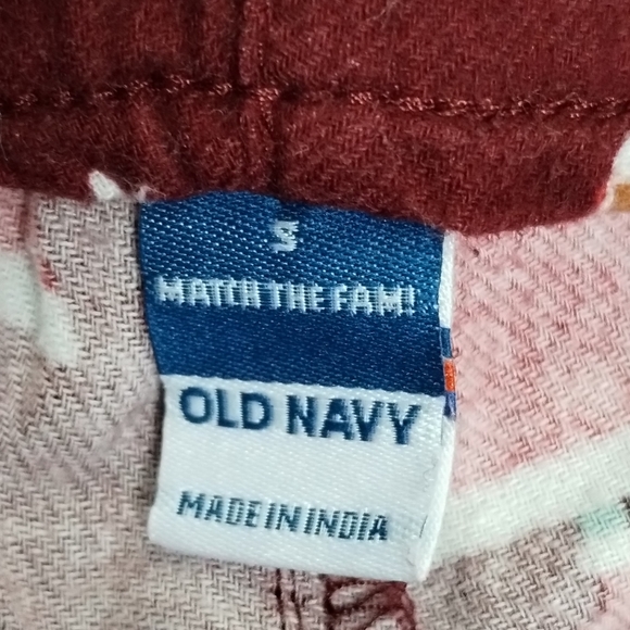 Old Navy Red Santa Tree Printed Flannel loungewear Pajama Bottoms Women small - Picture 5 of 7